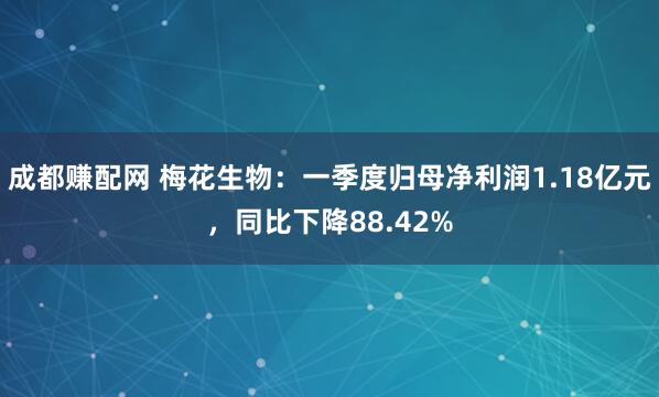 成都赚配网 梅花生物：一季度归母净利润1.18亿元，同比下降88.42%