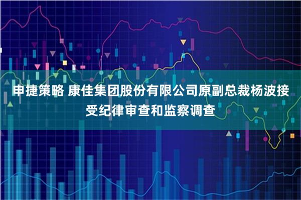 申捷策略 康佳集团股份有限公司原副总裁杨波接受纪律审查和监察调查